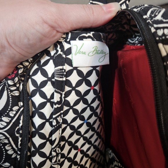 Vera Bradley Black and White Patterned Quilted Laptop Bag Tote - Picture 11 of 15